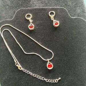 Elegant Red and Gold Jewelry Set